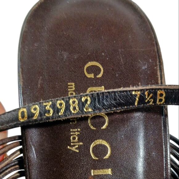 Gucci Vintage Heels/Sandals size 7.5B S2699 - Picture 11 of 13